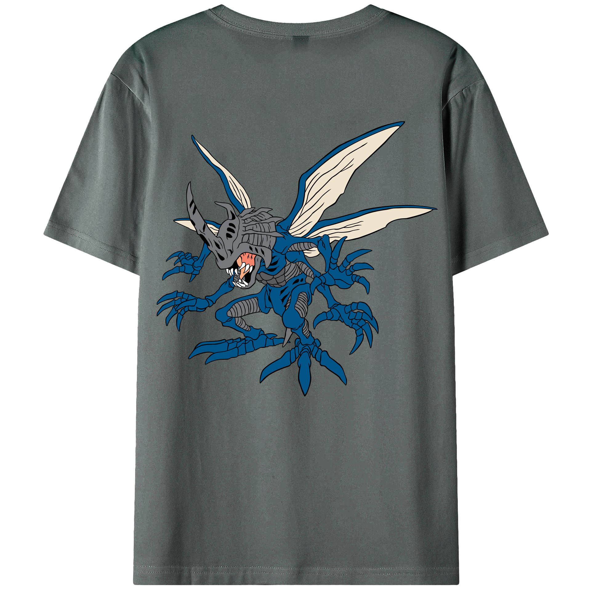 （画像用） Digimon デジタルモンスター/デジモン 綿100％ メンズ半袖Tシャツ（バックプリント） 通気性